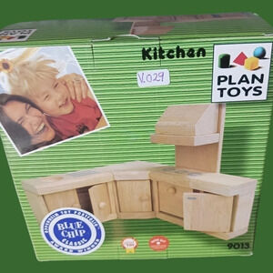 Plan toys miniature dollhouse furniture wood kitchen set